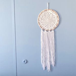 Boho dream catcher made with white yarn